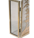 50"W X 30"H Tall Pines Arched Metal Fireplace Screen