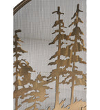 50"W X 30"H Tall Pines Arched Metal Fireplace Screen