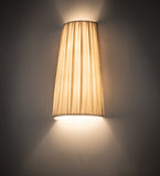 9"W Channell Tapered & Pleated Modern Fabric Wall Sconce