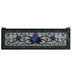 33"W X 10"H Fairytale Floral Stained Glass Transom Window