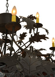 50"W Greenbriar Oak 12 Arm Tiffany Lodge Chandelier