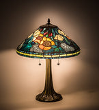 23"H Poppy Stained Glass Table Lamp