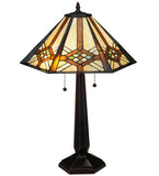 26"H Tiffany Crosshairs Mission Southwest Table Lamp
