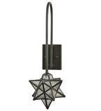 9"W Moravian Star Seedy Curved Arm Mission Wall Sconce