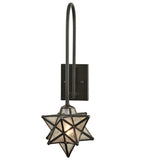 9"W Moravian Star Seedy Curved Arm Mission Wall Sconce