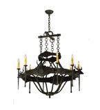 40"W Stag 8 Lt Wildlife Lodge Chandelier