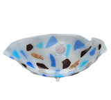 18"W Organic Festival Glass Modern Flushmount