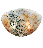 18"W Metro Fusion Organic Slumped Glass Modern Flushmount