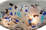 18.25"W Metro Fusion Organic Modern Slumped Glass Flushmount