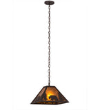 14"Sq Lone Bear Lodge Pendant