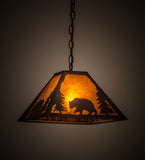 14"Sq Lone Bear Lodge Pendant