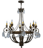 38"W Antonia 8 Lt W/Crystals Victorian Chandelier