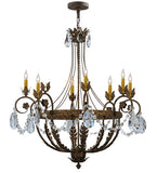 38"W Antonia 8 Lt W/Crystals Victorian Chandelier