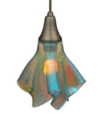 8"W Metro Fusion Fire & Ice Fused Glass Handkerchief Mini Pendant