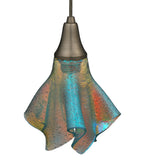 8"W Metro Fusion Fire & Ice Fused Glass Handkerchief Mini Pendant