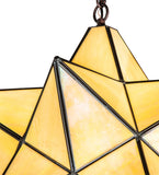 18"W Moravian Star Beige Iridescent Mission Pendant