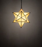 18"W Moravian Star Beige Iridescent Mission Pendant