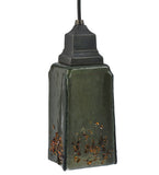 4"Sq Metro Fusion Distressed Draped Fused Glass Modern Mini Pendant