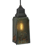 4"Sq Metro Fusion Distressed Draped Fused Glass Modern Mini Pendant