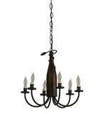 18"W Tuscan Vineyard Frosted Amber 6 Lt Wine Bottle Chandelier