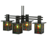 36"L Hausman Mission 4 Lt Tiffany Chandelier