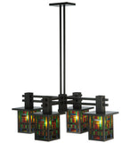 36"L Hausman Mission 4 Lt Tiffany Chandelier