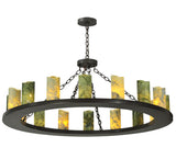 48"W Loxley Jadestone 16 Lt Contemporary Lodge Chandelier