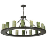48"W Loxley Jadestone 16 Lt Contemporary Lodge Chandelier