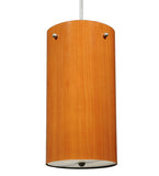 6"W Cilindro Faux Cherry Contemporary Pendant
