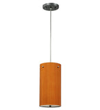 6"W Cilindro Faux Cherry Contemporary Pendant