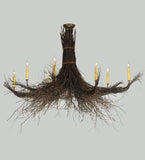 64"L Twigs 8 Lt Rustic Lodge Oblong Pendant