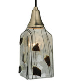 4.5"Sq Metro Fusion Licorice Draped Fused Glass Modern Pendant