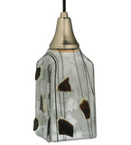 4.5"Sq Metro Fusion Licorice Draped Fused Glass Modern Pendant