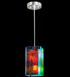 7"W Metro Fusion Fire And Ice Mist Quadrato Glam Pendant