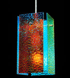 7"W Metro Fusion Fire & Ice Granite Quadrato Contemporary Pendant