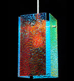 7"W Metro Fusion Fire & Ice Granite Quadrato Contemporary Pendant