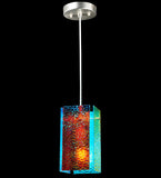 7"W Metro Fusion Fire & Ice Granite Quadrato Contemporary Pendant
