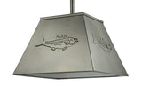 15"Sq Striped Bass Ceiling Pendant