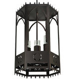 24"W Woolf W/Down Light Rustic Lodge Gothic Pendant