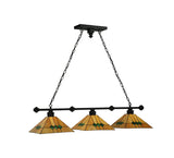 42"L Martini Tiffany Mission 3 Lt Island/Billiard Pendant