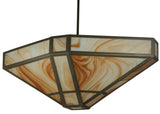36.5"L Geometric Cognac Swirl Oblong Inverted Pendant