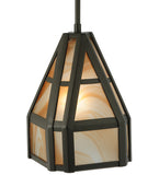 7.5"W Geometric Cognac Swirl Contemporary Pendant