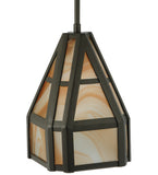 7.5"W Geometric Cognac Swirl Contemporary Pendant