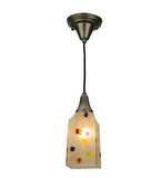 4.5"Sq Metro Fusion Jewel Fused Glass Modern Mini Pendant