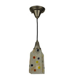 4.5"Sq Metro Fusion Jewel Fused Glass Modern Mini Pendant