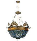 30"W Catch Of The Day Fishscale Tiffany Inverted Pendant