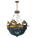 30"W Catch Of The Day Fishscale Tiffany Inverted Pendant
