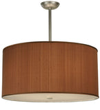 24"W Cilindro Brown Textrene Contemporary Pendant
