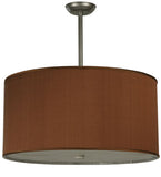 24"W Cilindro Brown Textrene Contemporary Pendant