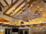 132"W Twigs 12 Lt Rustic Lodge Chandelier